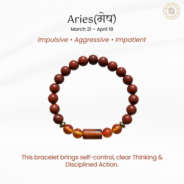 Aries Zodiac Bracelet for Confidence & Self-Control | Crystal Energy Bracelet