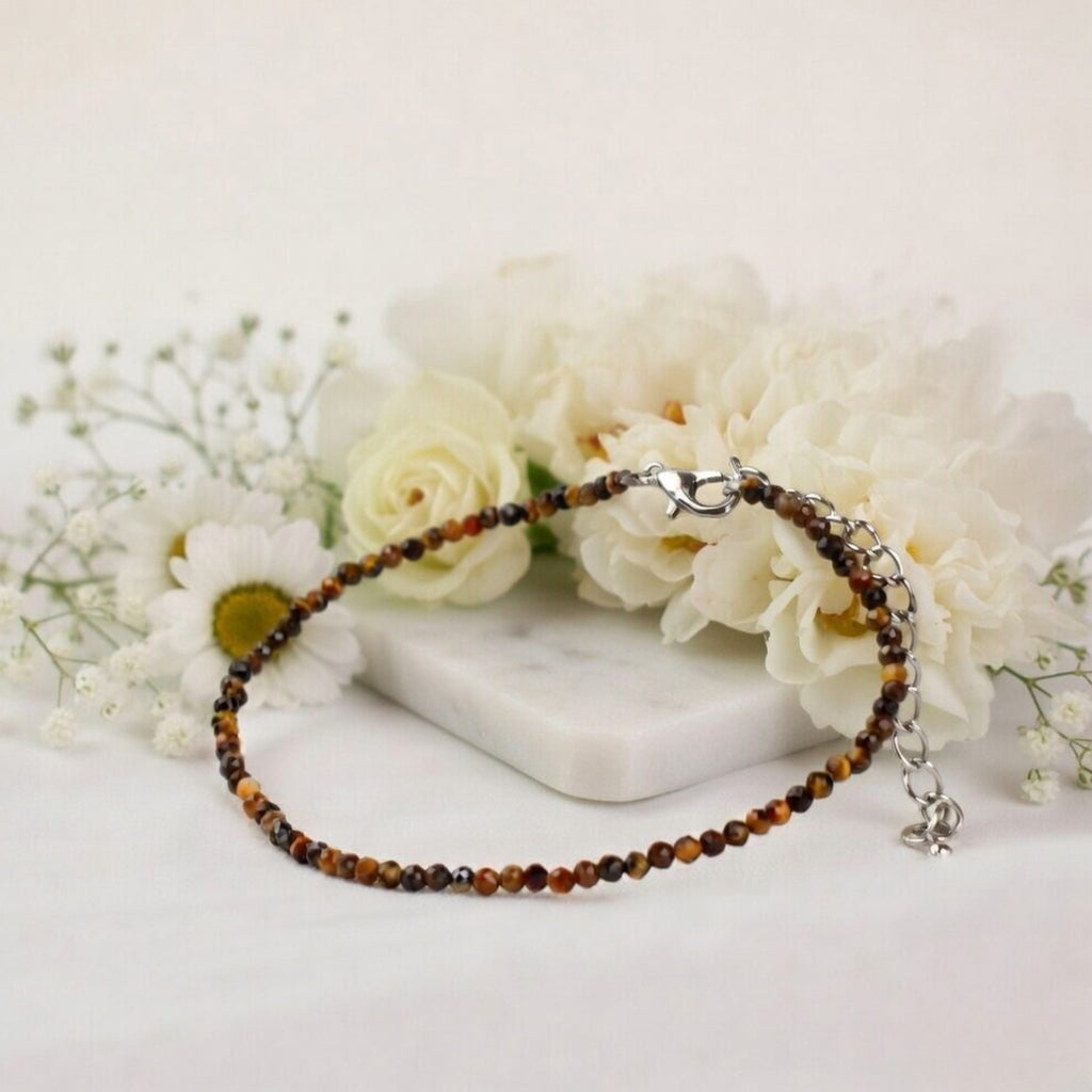 Tiger Eye Anklet for Confidence & Good Luck