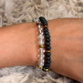 Clear Quartz & Lava Bracelet Combo for Positivity & Calm Mind
