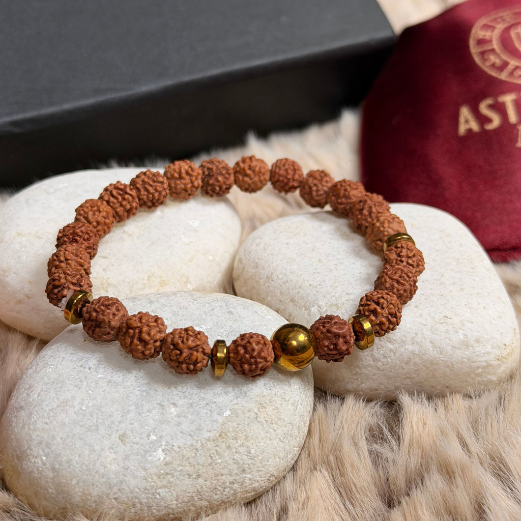 Rudraksha Hematite Bracelet for Protection, Grounding & Spiritual Strength