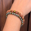 Pyrite & Rudraksha Bracelet Combo for Spiritual Protection & Focus