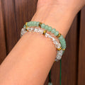 Green Aventurine & Clear Quartz Combo Bracelet for Career & Job Success