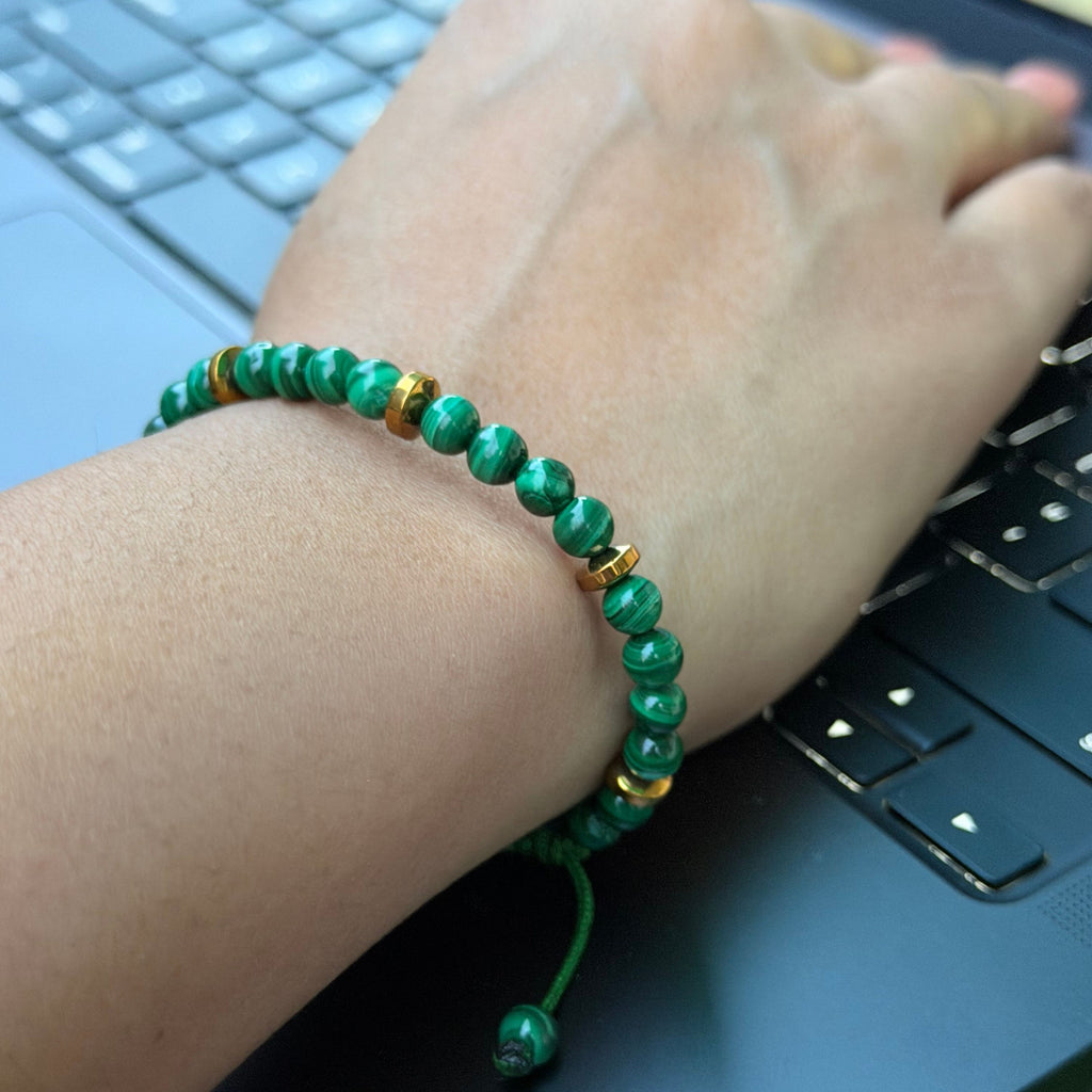 Malachite Bracelet for Transformation, Protection & Emotional Healing