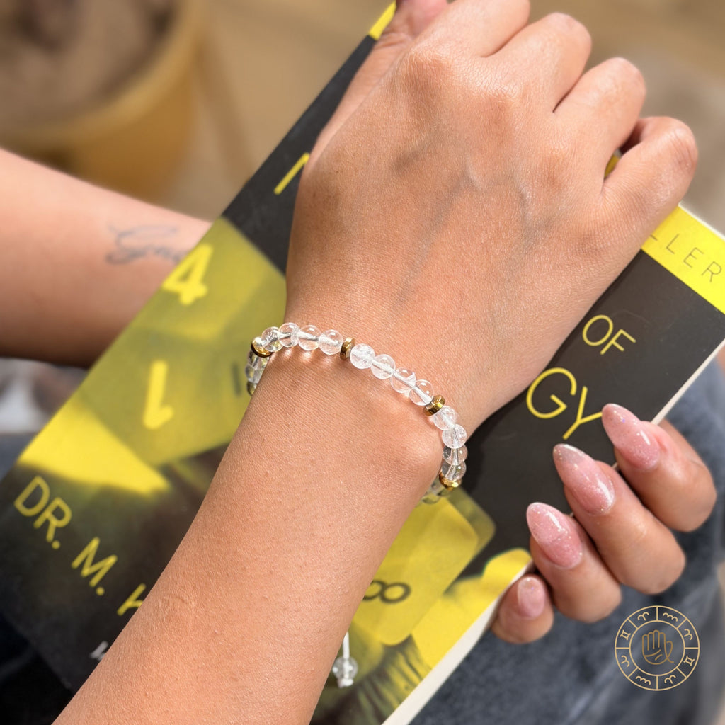 Clear Quartz Power Bracelet for Healing, Focus & Positive Energy