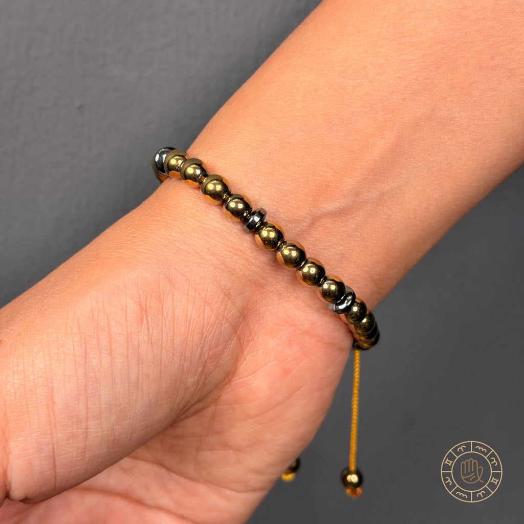 Fortune & Strength Pair – Golden Pyrite & Red Jasper Energy Bracelet