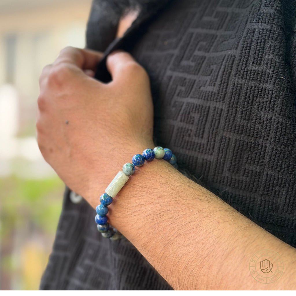 Calm & Clarity Couple Combo – Lapis Lazuli & Howlite Couple Bracelet
