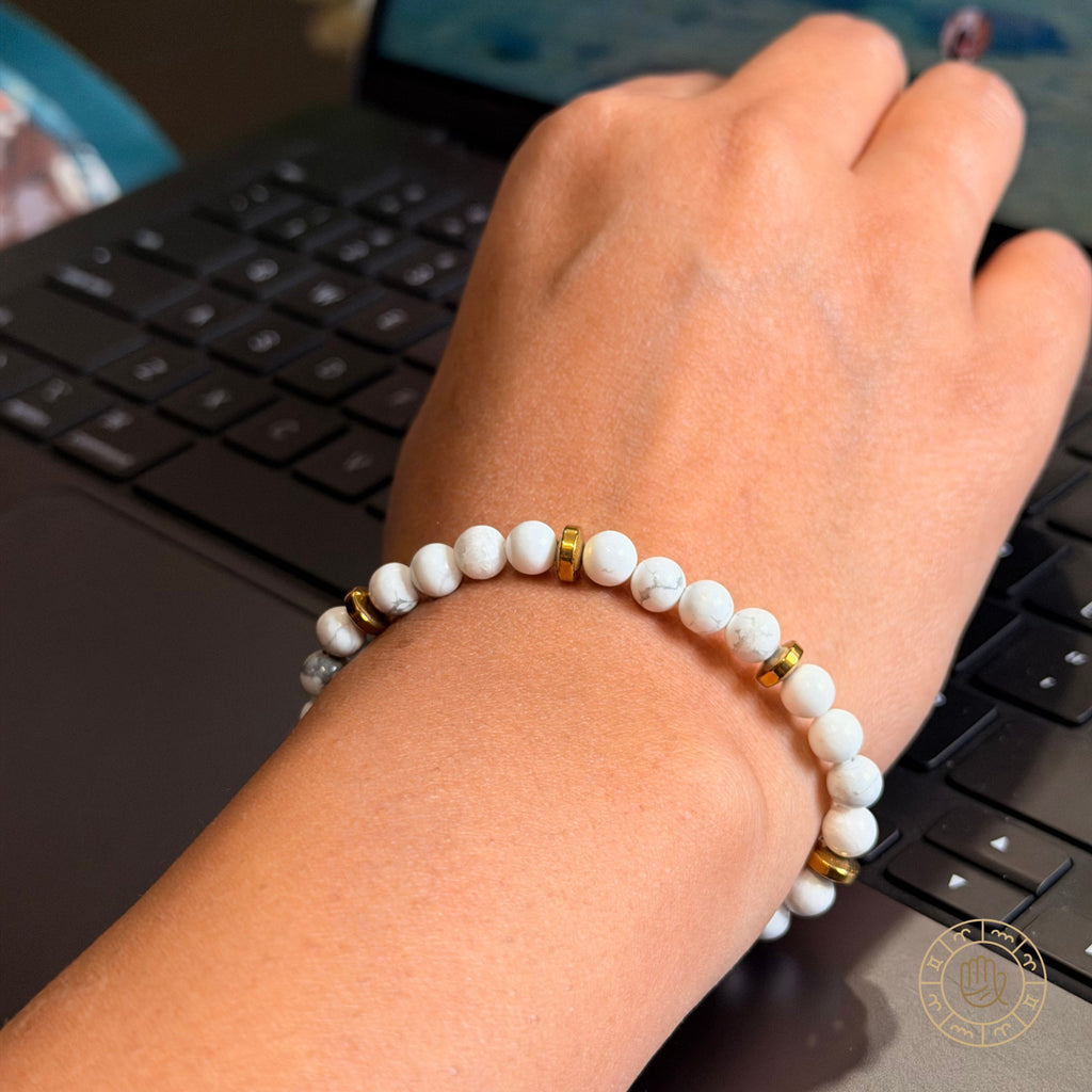 Calm & Clarity Couple Combo – Lapis Lazuli & Howlite Couple Bracelet