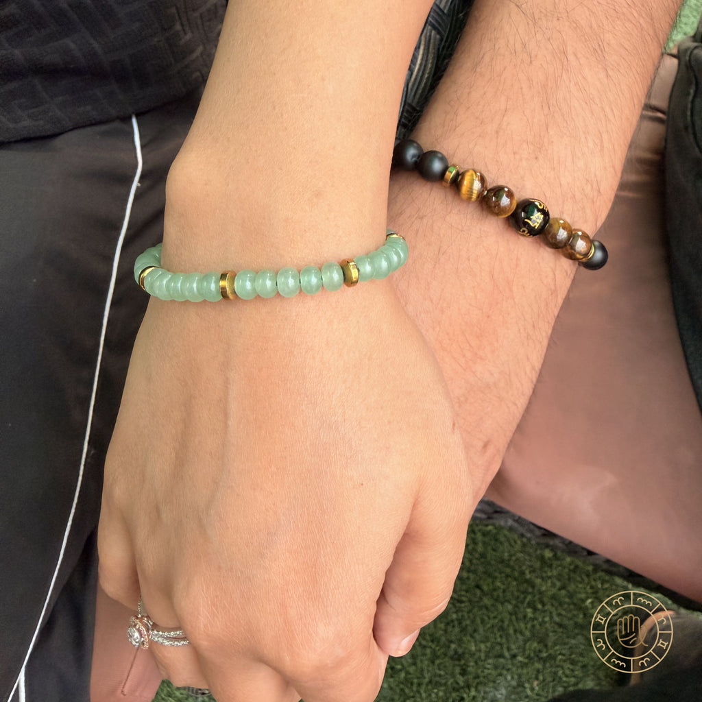 Growth & Strength Harmony Couple Combo – Green Aventurine, Onyx & Tiger Eye Bracelet