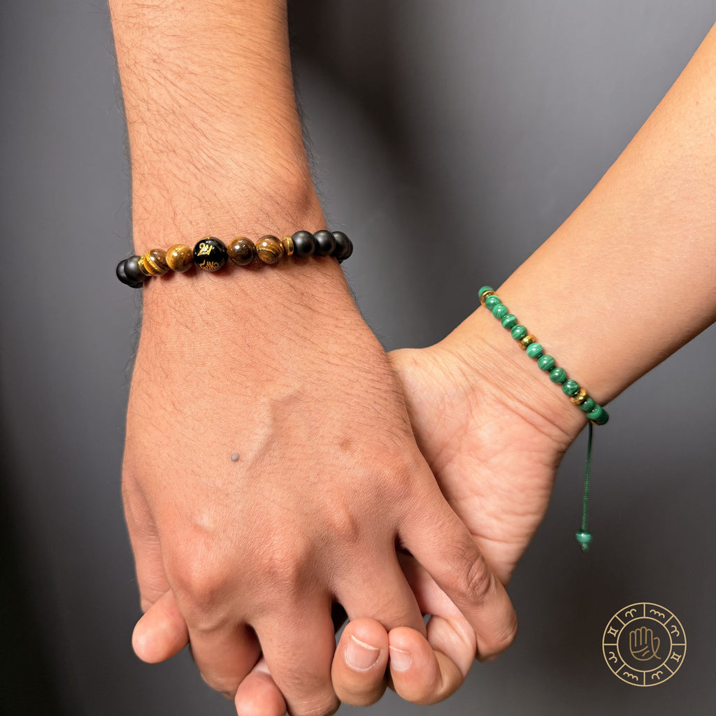 Power Shift Pair – Malachite, Onyx & Tiger Eye Energy Bracelet