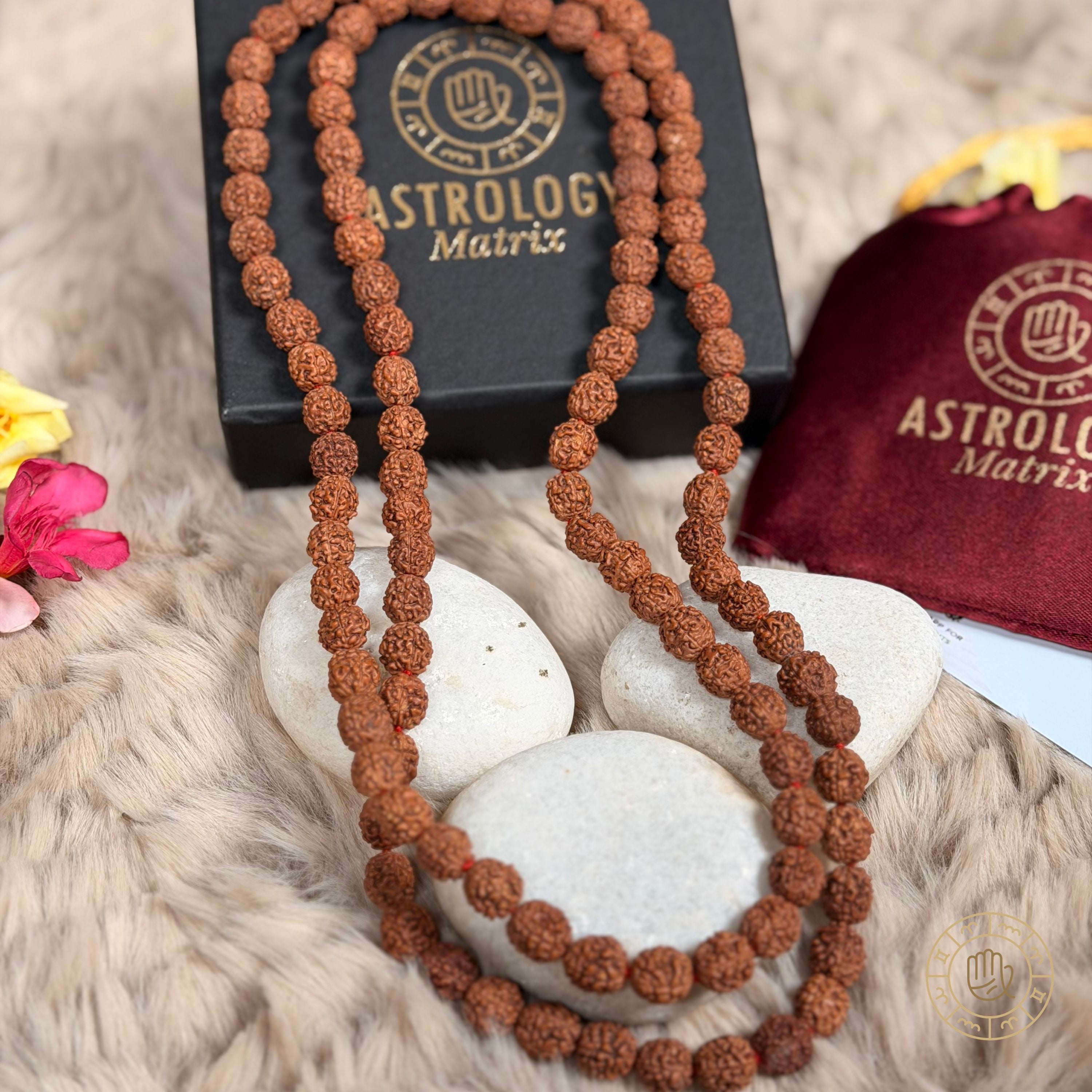 5 Mukhi Rudraksha Jaap Mala - 8mm, 108 beads