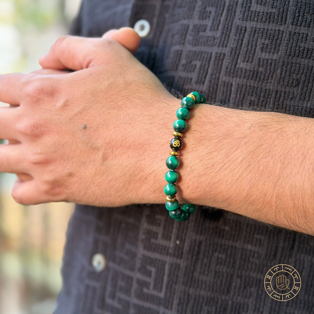 Calm & Growth Harmony Couple Combo  – Green Malachite & Opalite Bracelet