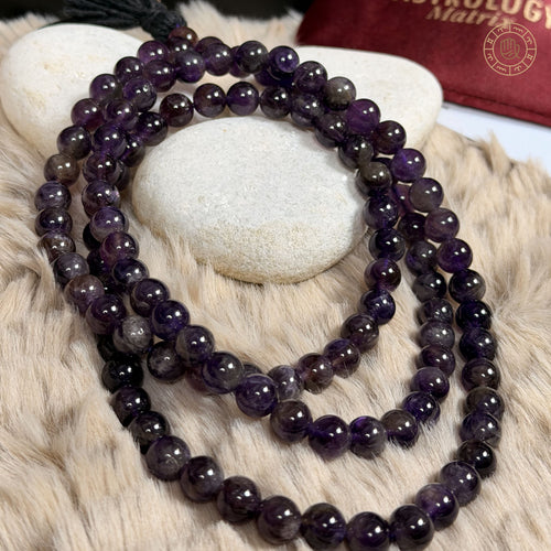 Amethyst Jaap Mala for Calm, Clarity & Spiritual Healing - 8mm, 108 Beads