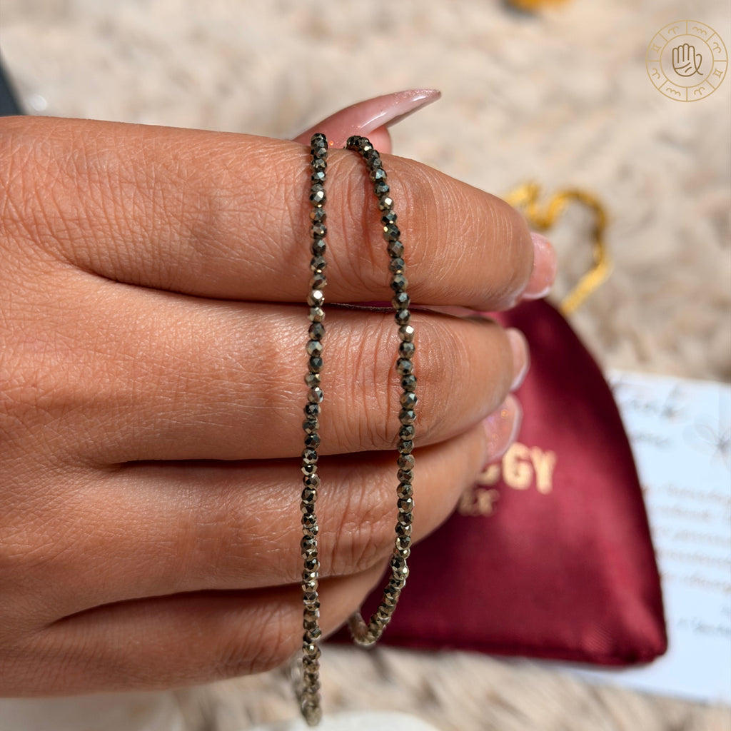 Pyrite Crystal Anklet for Wealth & Protection | Healing Anklet