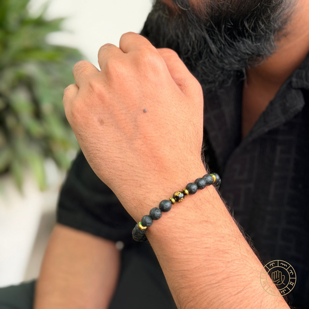 Love & Protection Couple Combo Rose Quartz & Black Lava Bracelet