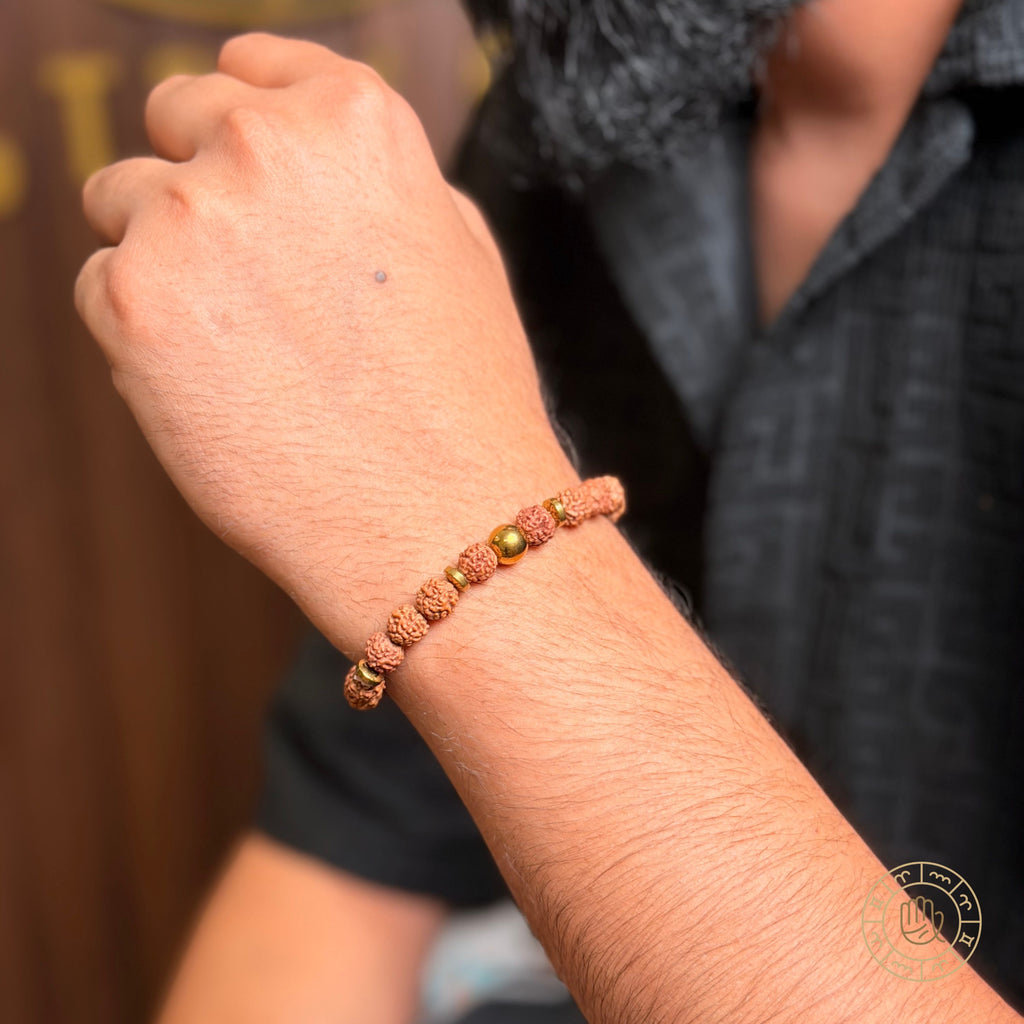 Spiritual Clarity Couple Combo – Rudraksha & Clear Quartz Bracelet