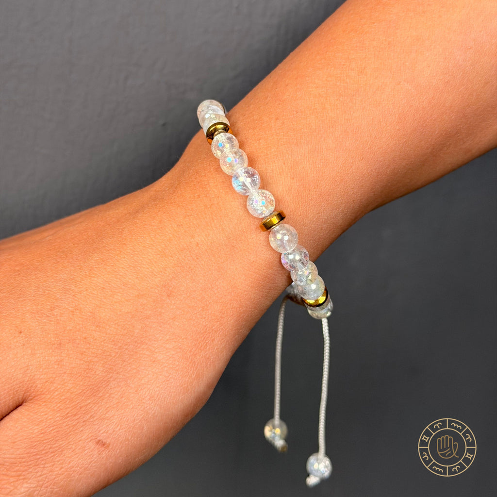 Spiritual Clarity Couple Combo – Rudraksha & Clear Quartz Bracelet