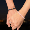 Love & Protection Couple Combo Rose Quartz & Black Lava Bracelet