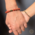 Fortune & Strength Pair – Golden Pyrite & Red Jasper Energy Bracelet