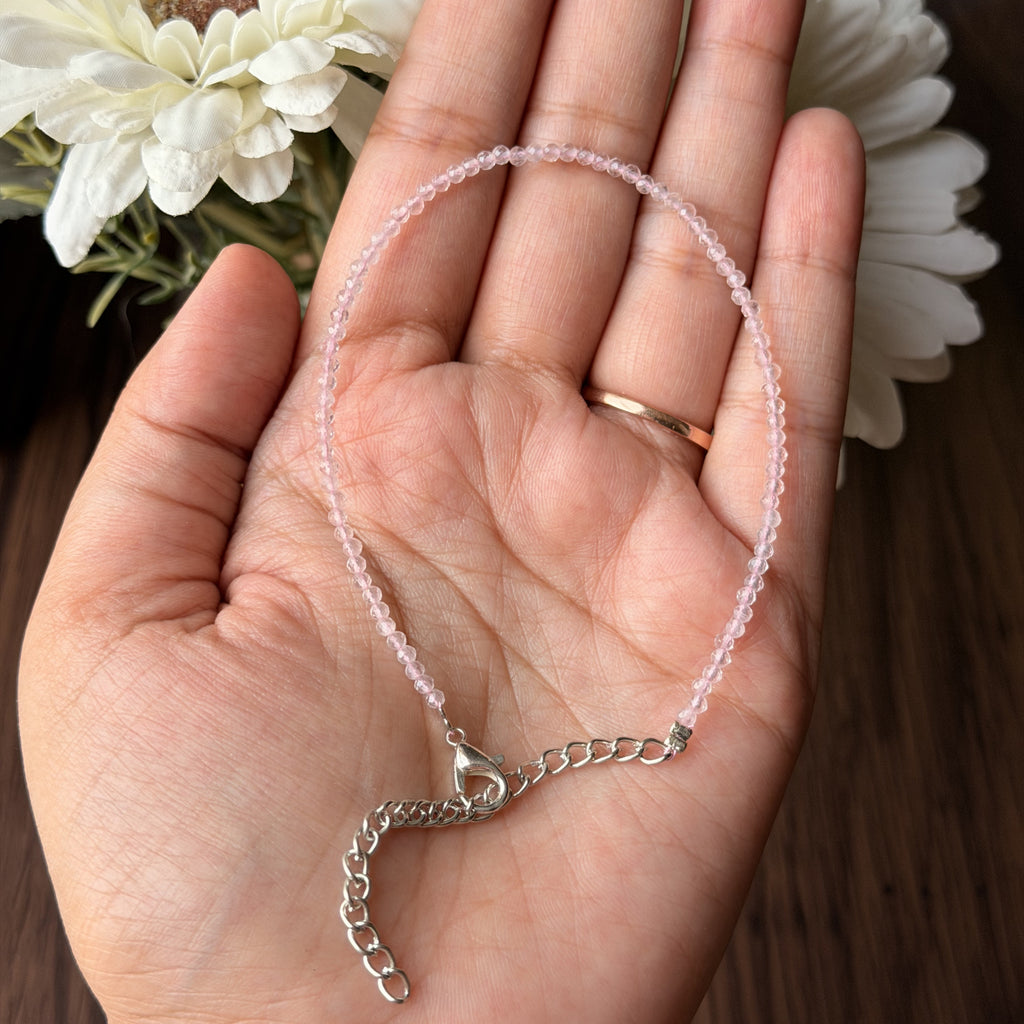 Rose Quartz Anklet for Love, Healing & Emotional Balance