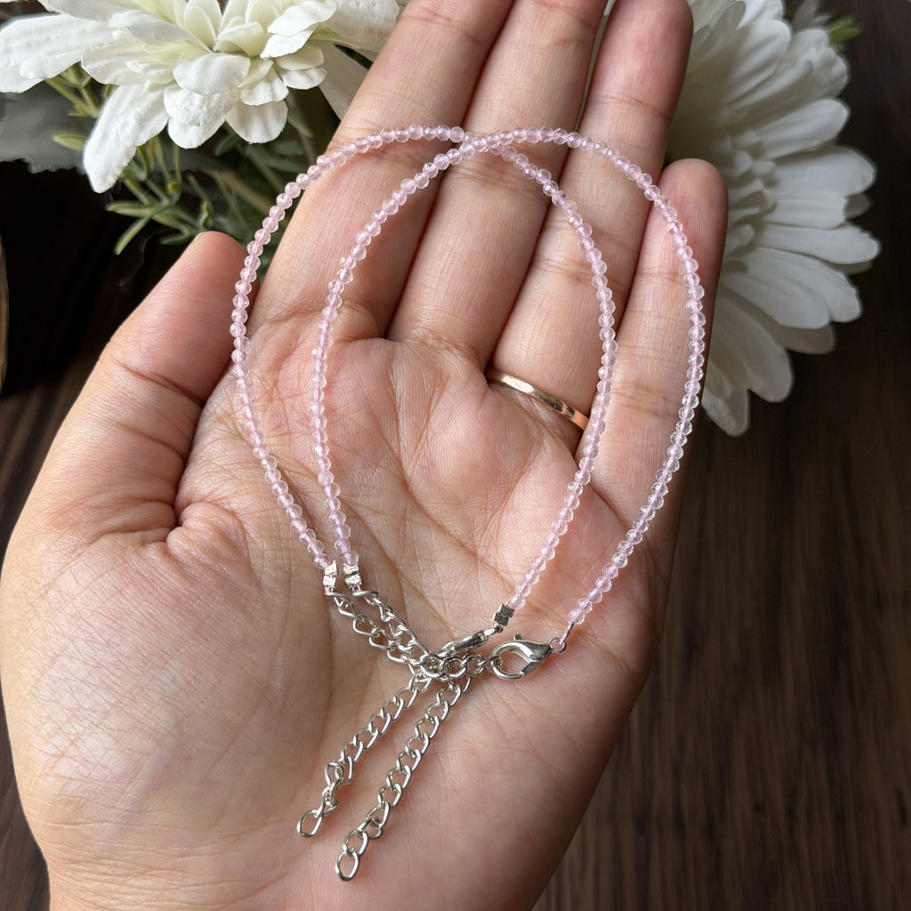 Rose Quartz Crystal Anklet Pair for Love & Positive Energy | Healing Anklets