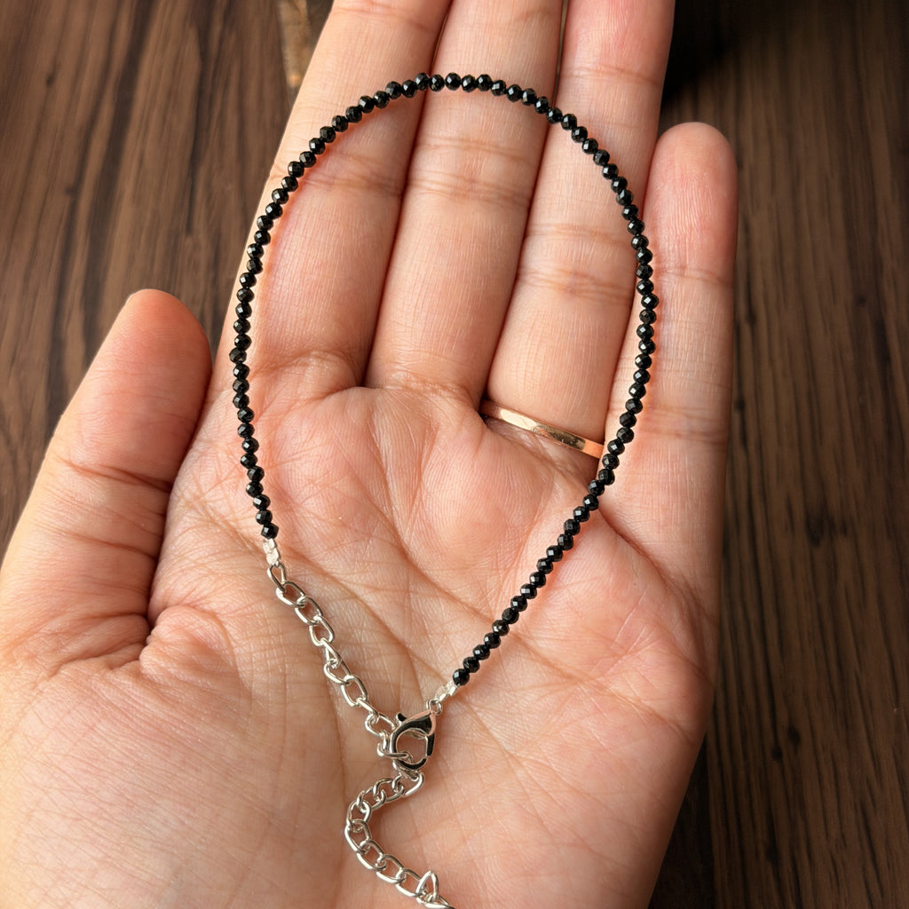 Black Tourmaline Anklet for Protection & Energy Shield