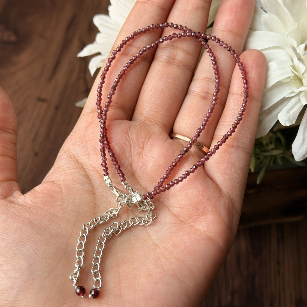 Garnet Crystal Anklet Pair for Love, Energy & Protection | Healing Anklets