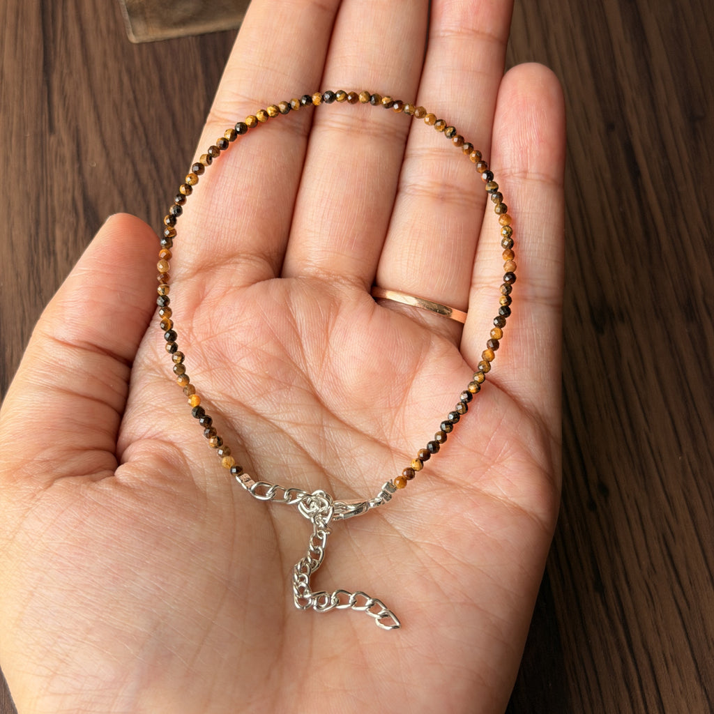 Tiger Eye Anklet for Confidence & Good Luck