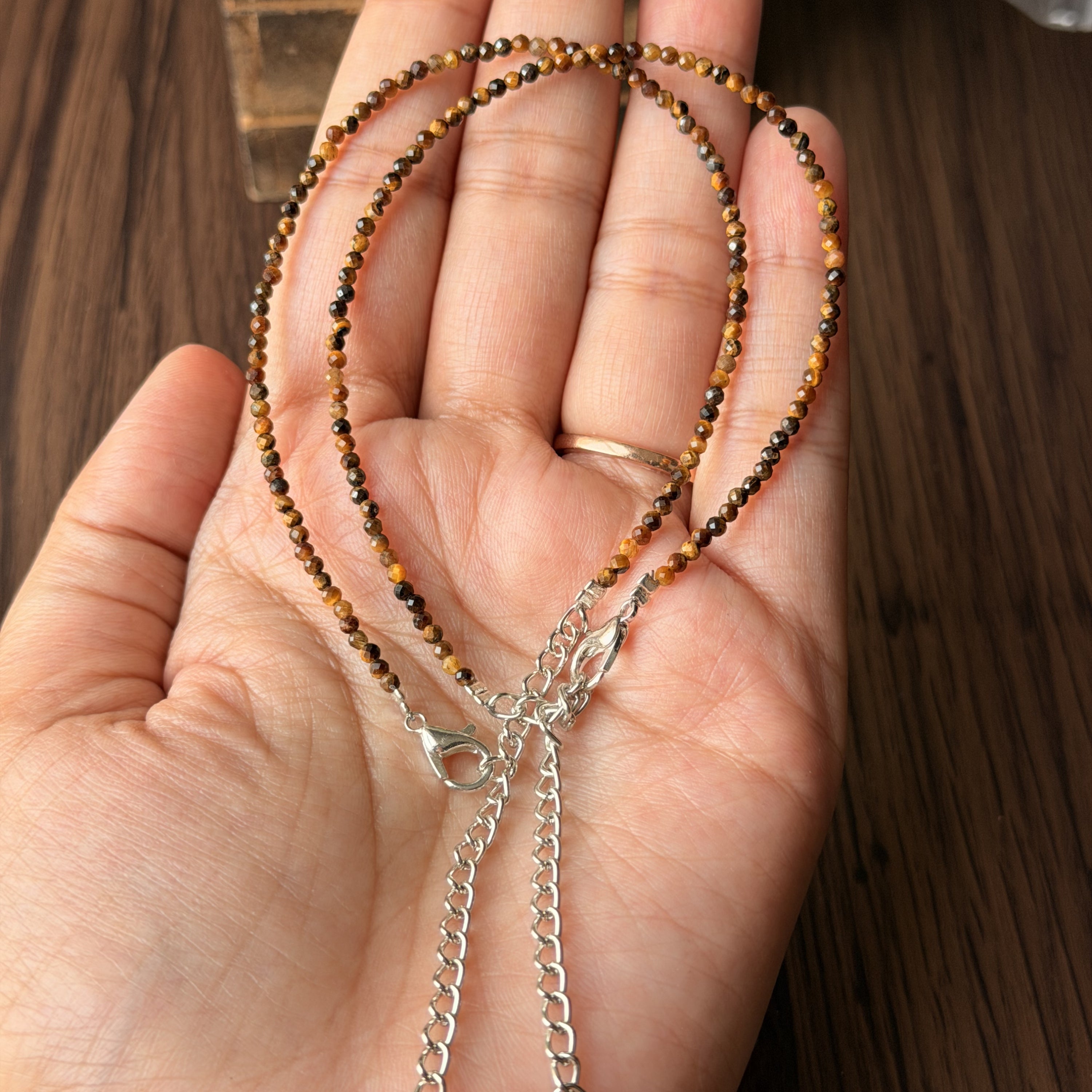 Tiger Eye Crystal Anklet Pair for Protection & Success | Healing Anklets