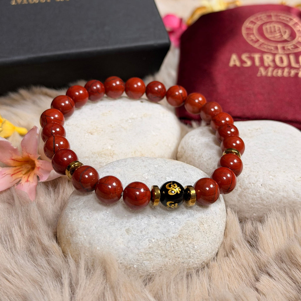 Red Jasper & Hematite Bracelet for Strength, Stability & Protection