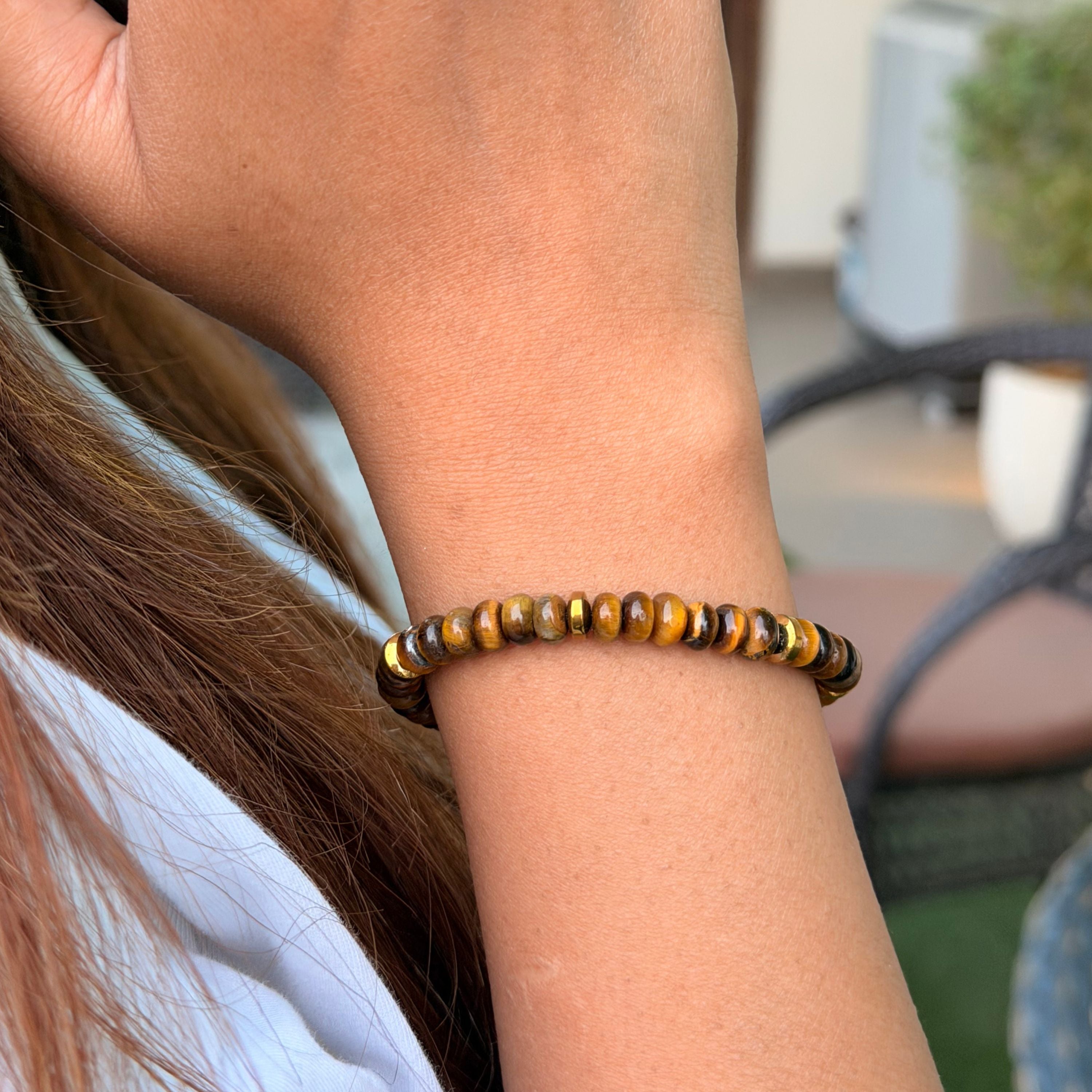 Tiger Eye Bracelet of Confidence, Protection & Success