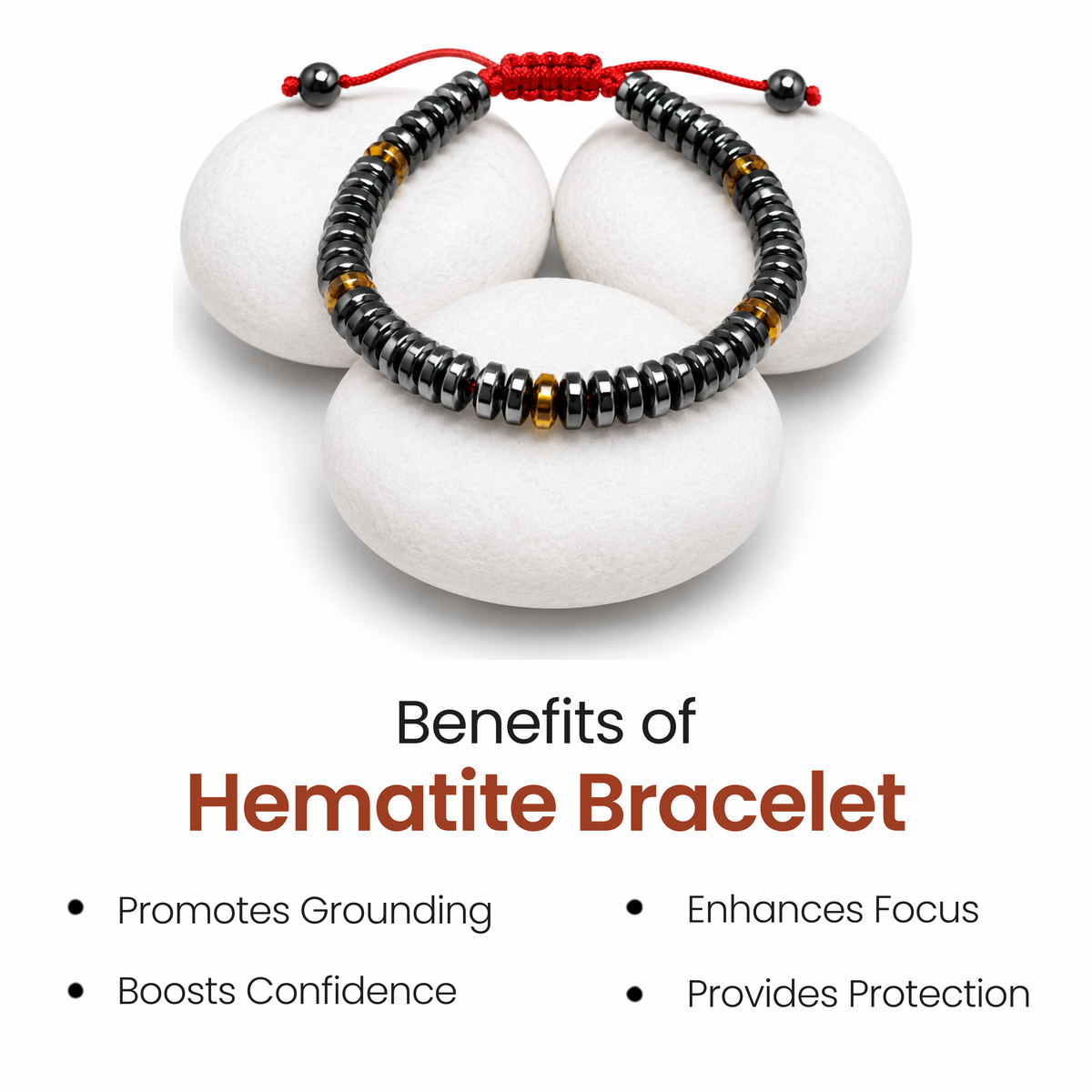 Hematite Bracelet for Grounding, Protection & Inner Strength