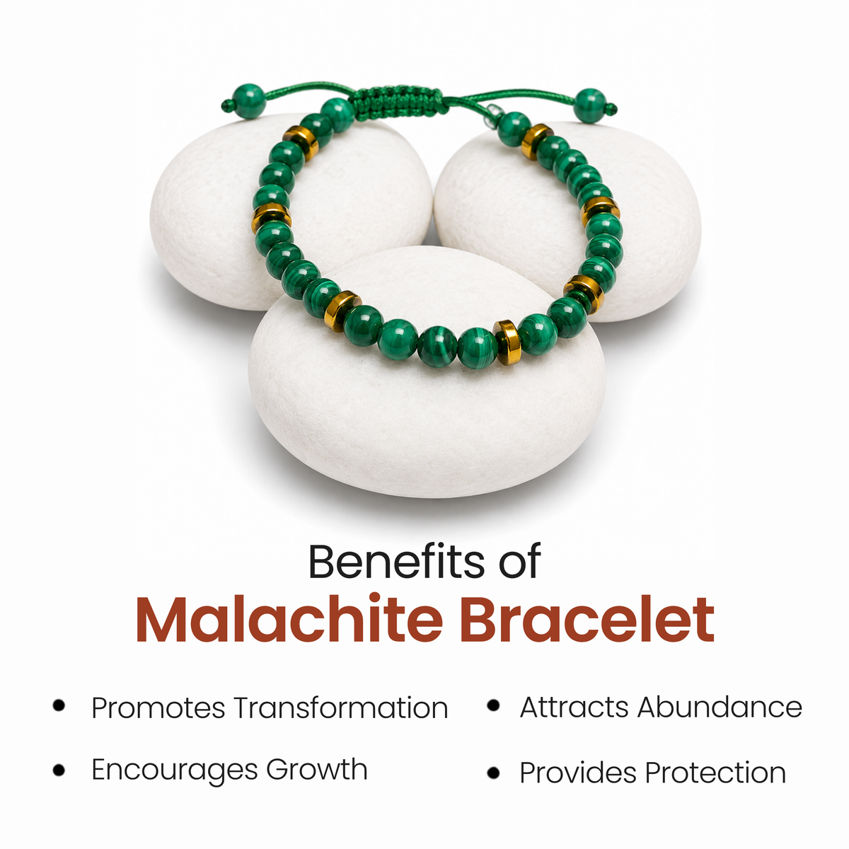 Malachite Bracelet for Transformation, Protection & Emotional Healing