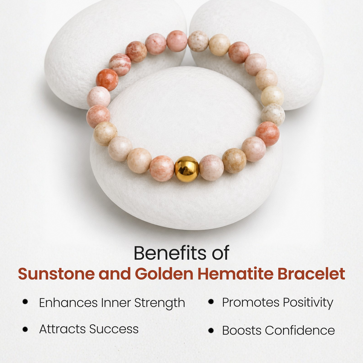 Sunstone and Golden Hematite Bracelet