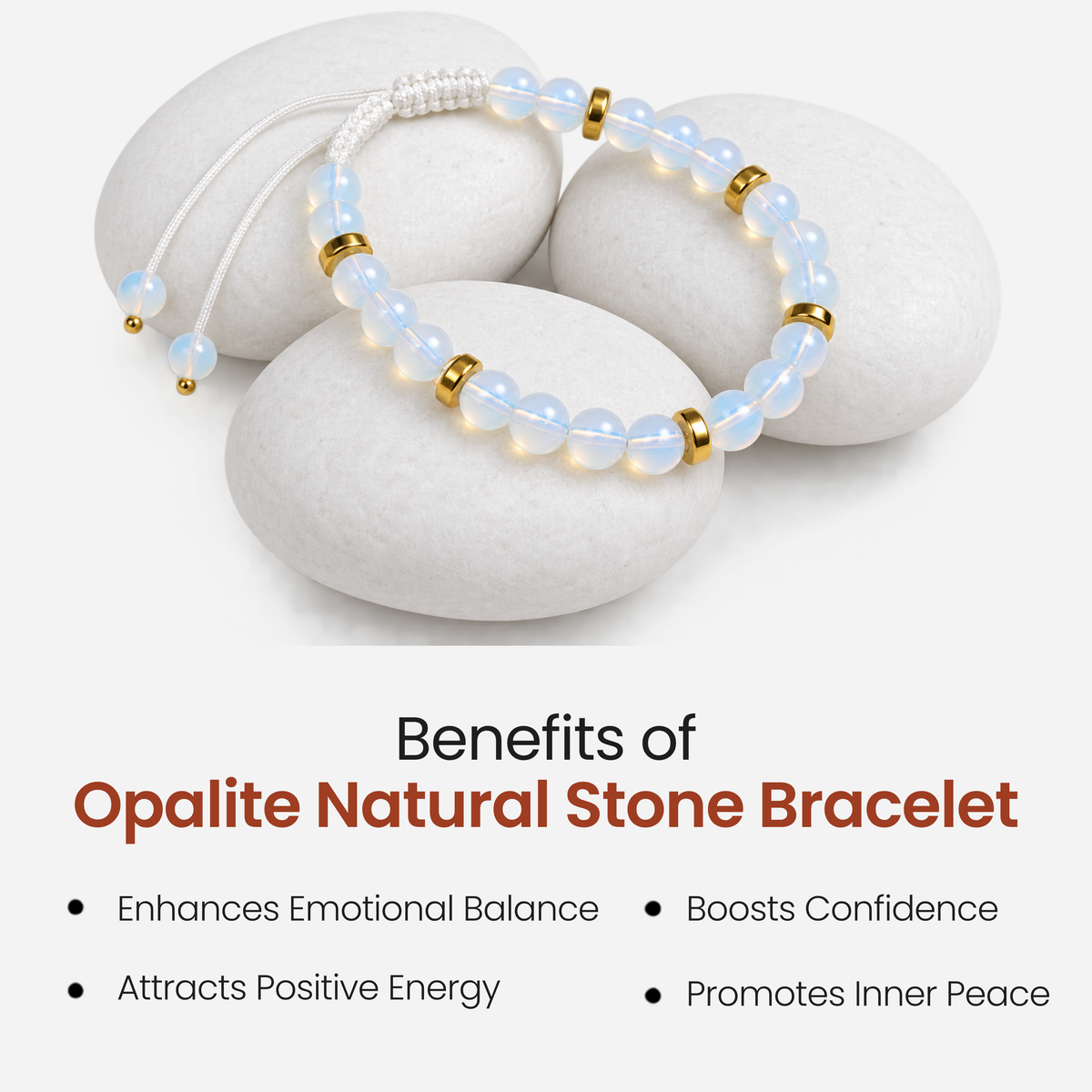 Opalite Natural Stone Bracelet for Creativity, Positivity & Balance