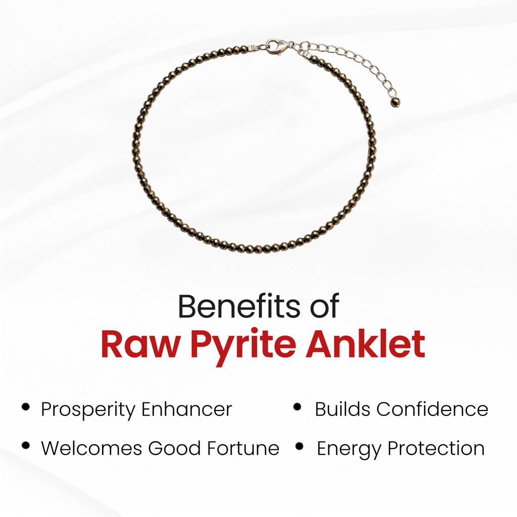 Pyrite Crystal Anklet for Wealth & Protection | Healing Anklet