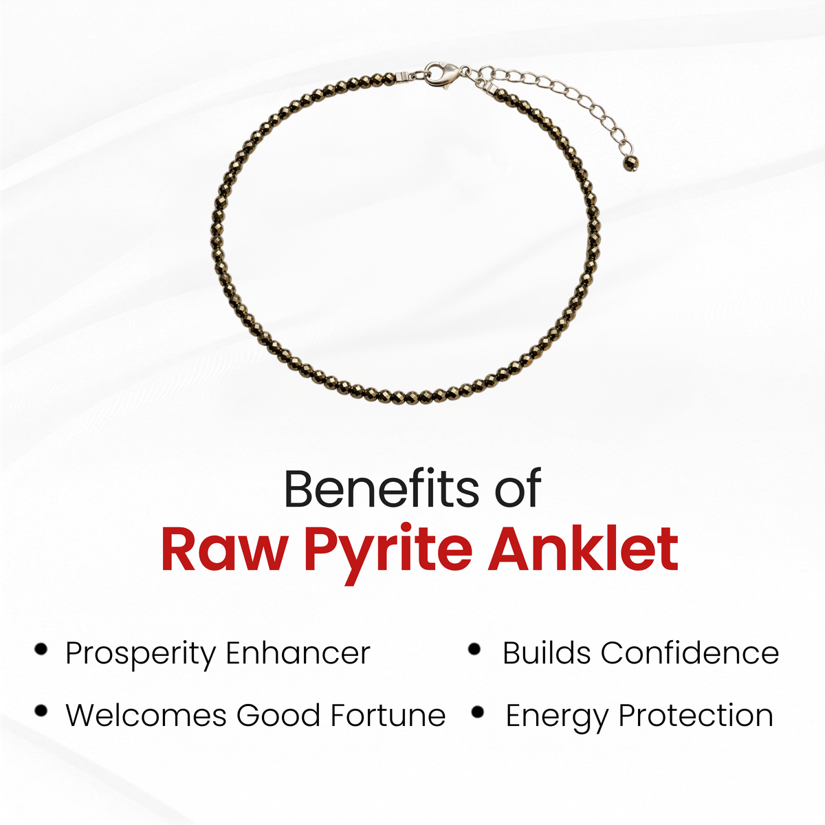 Pyrite Crystal Anklet for Wealth & Protection | Healing Anklet