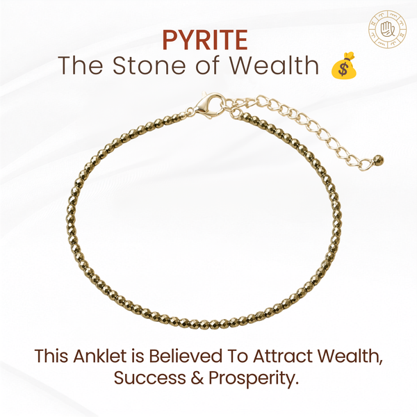 Pyrite Crystal Anklet for Wealth & Protection | Healing Anklet