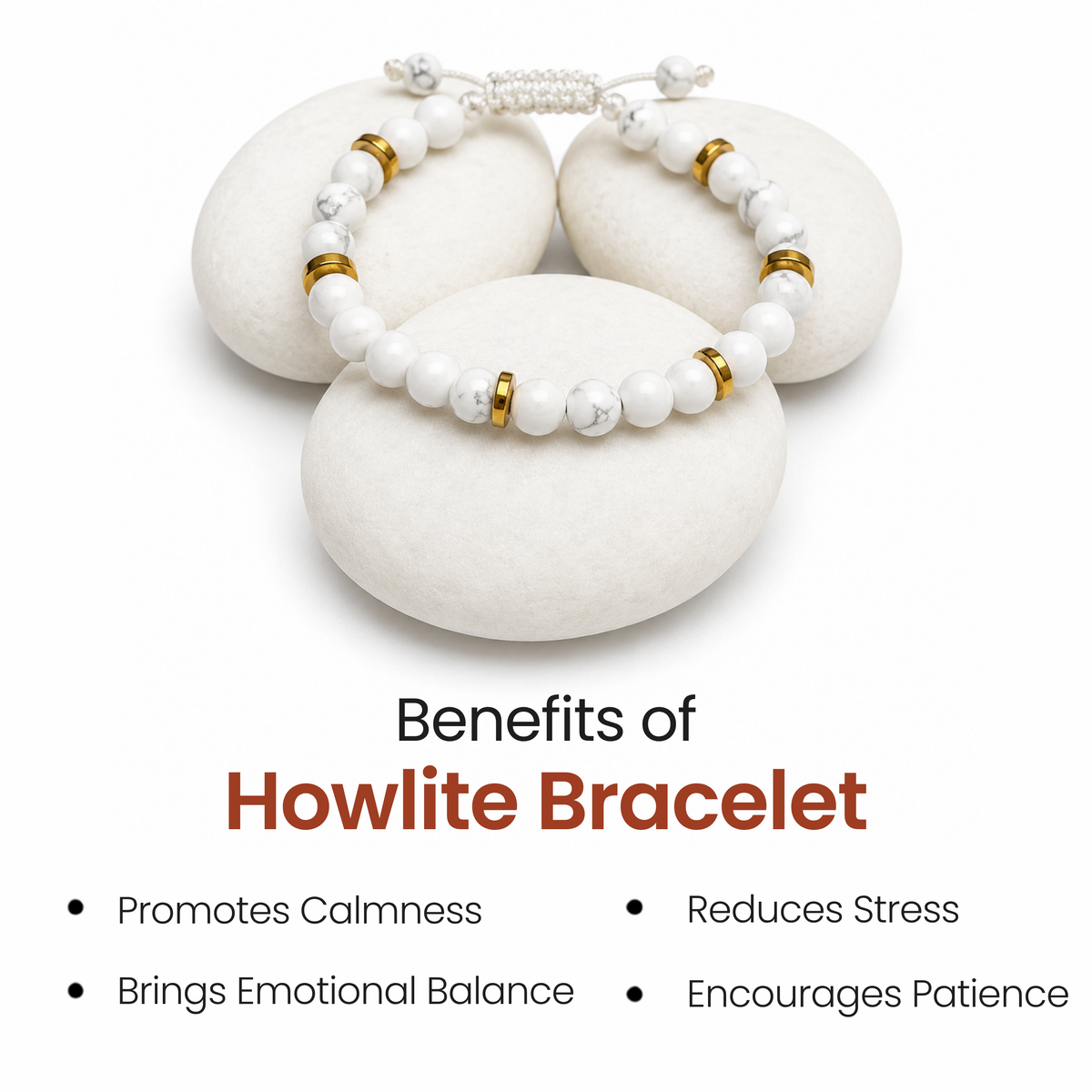 Howlite Bracelet of Calmness, Patience & Emotional Healing