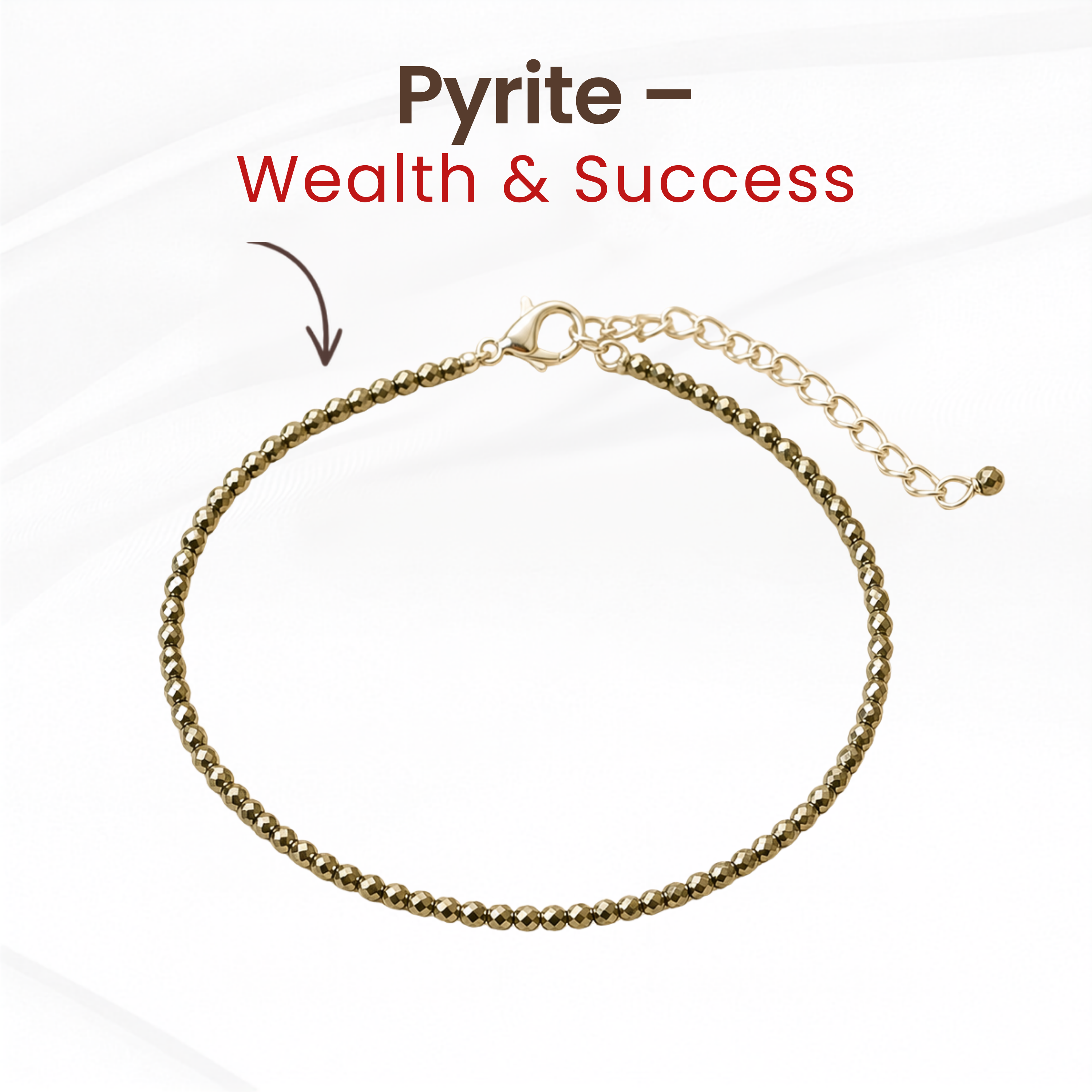 Pyrite Crystal Anklet for Wealth & Protection | Healing Anklet