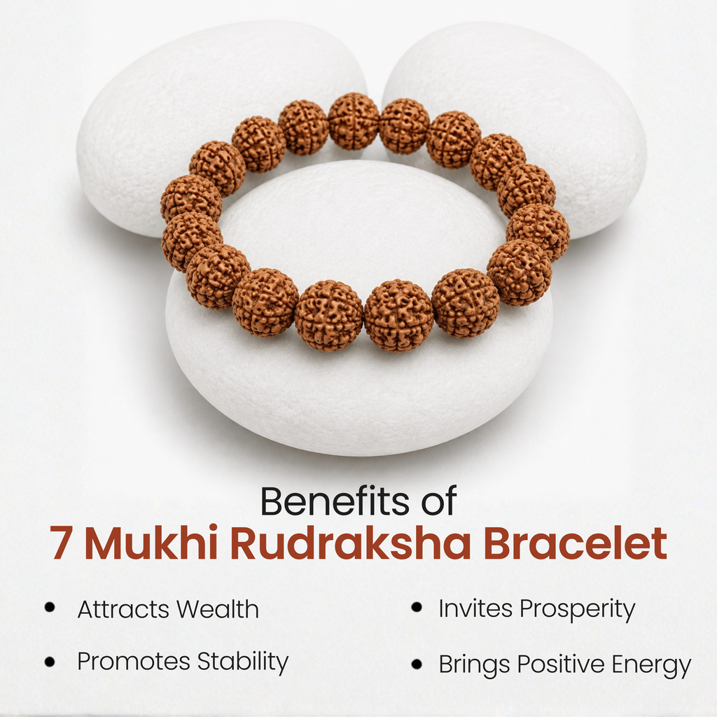 Mahakal Siddh 7 Mukhi Rudraksha Bracelet – Wealth, Success & Positive Energy