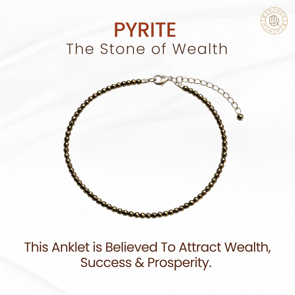 Pyrite Crystal Anklet for Wealth & Protection | Healing Anklet