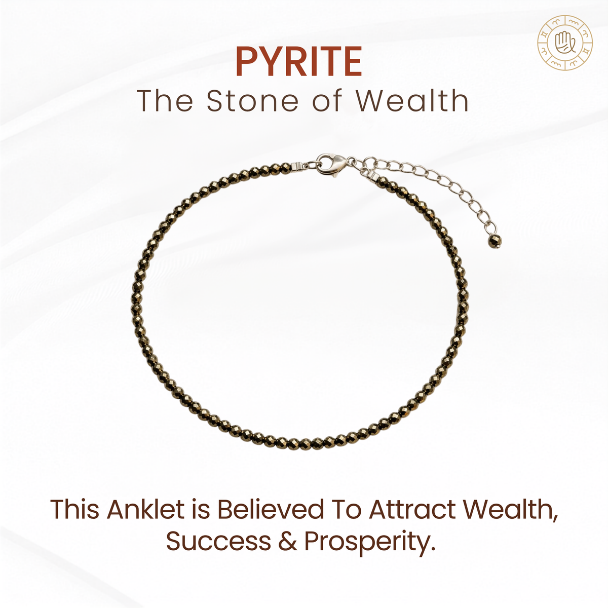 Pyrite Crystal Anklet for Wealth & Protection | Healing Anklet