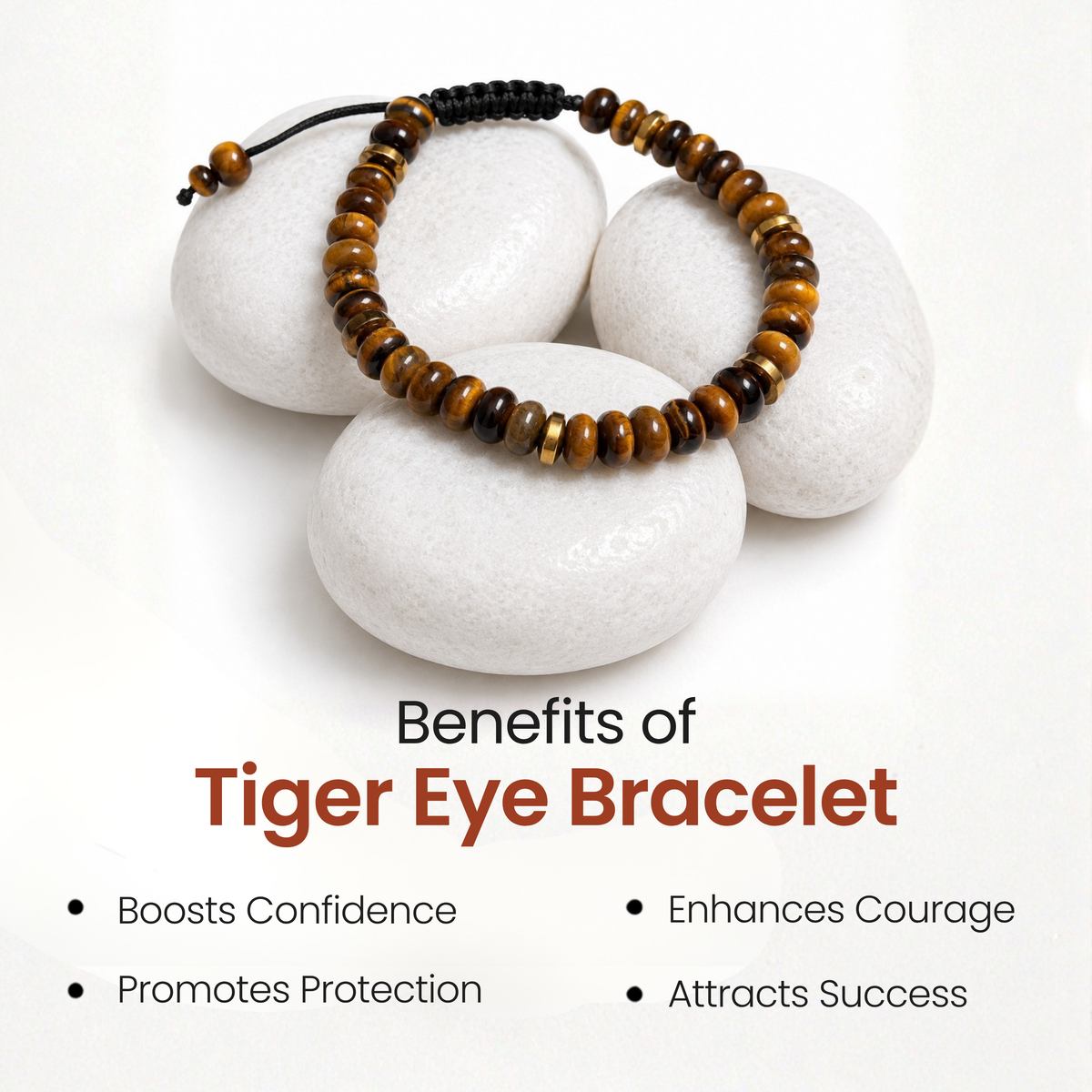 Tiger Eye Bracelet of Confidence, Protection & Success