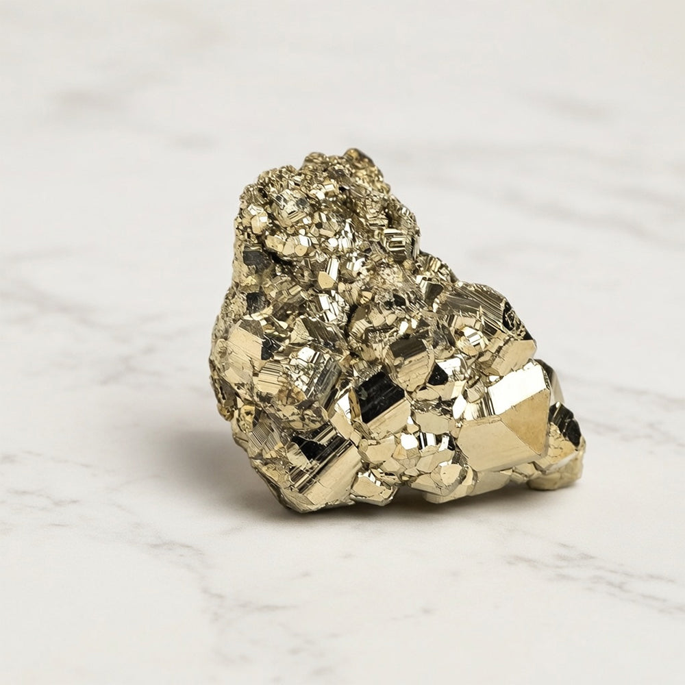Raw Golden Pyrite Crystal Cluster for Prosperity & Protection