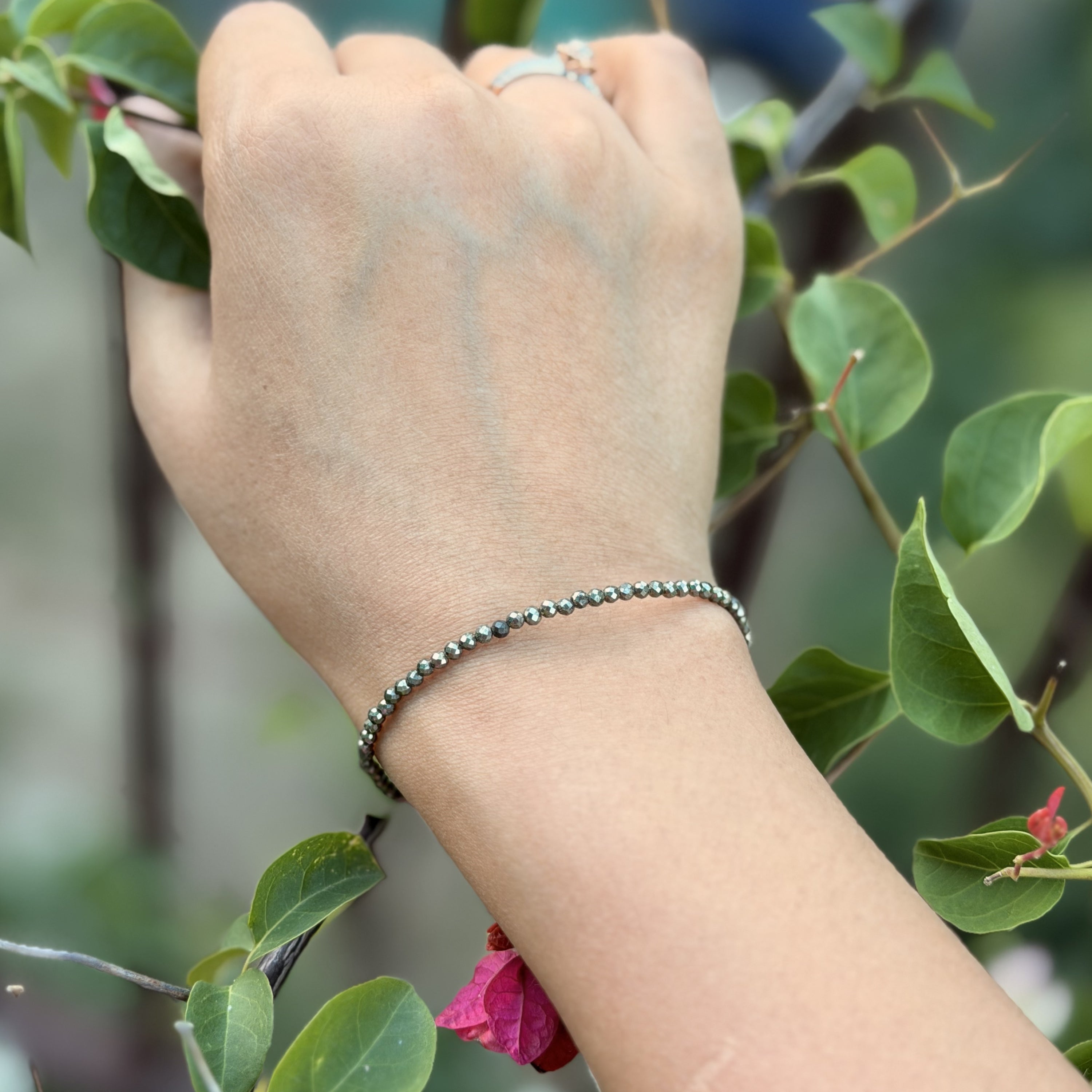 Minimal Pyrite Bracelet for Wealth & Confidence