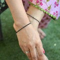 Black Tourmaline Anklet & Bracelet Combo for Protection & Negative Energy Shield