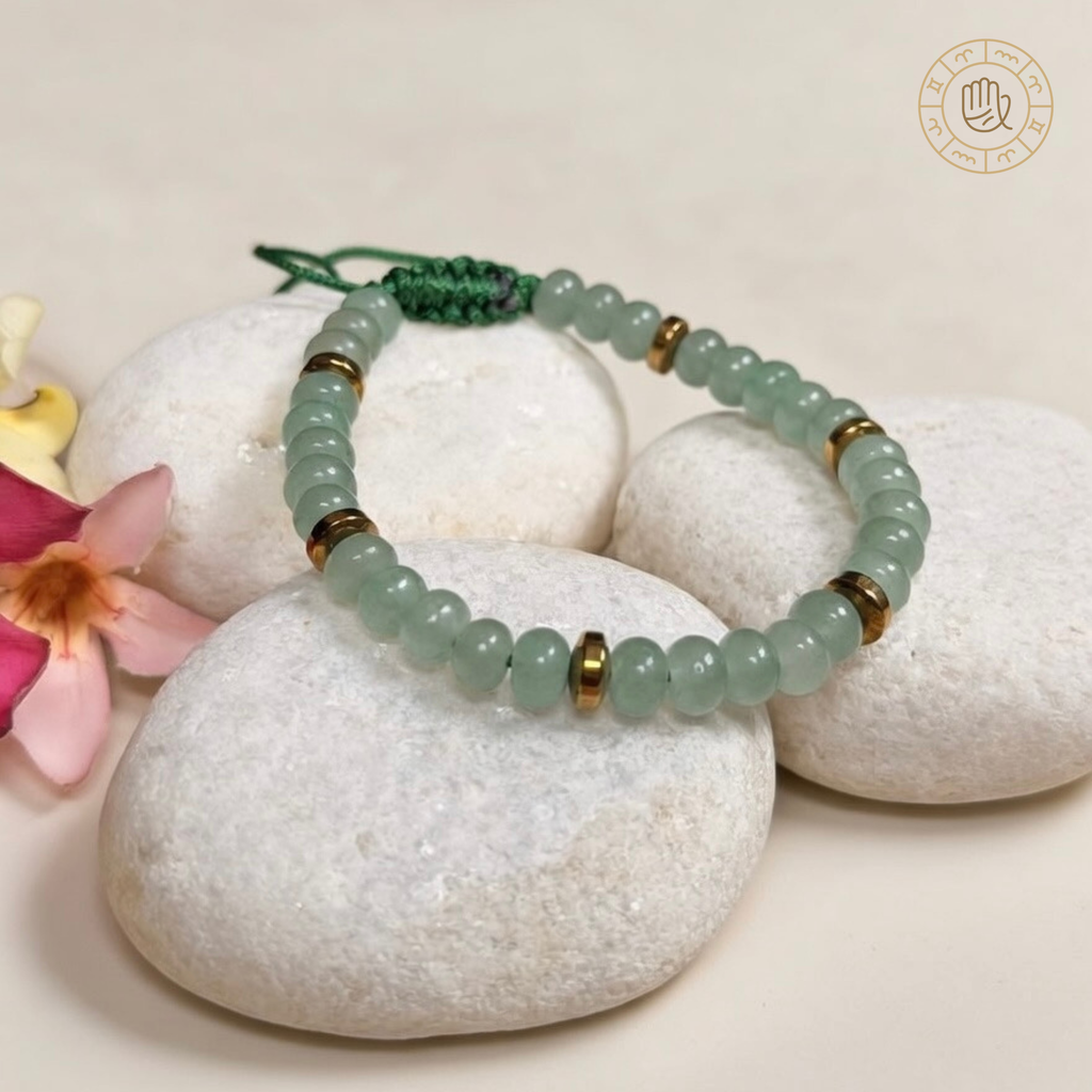 Green Aventurine Natural Stone Bracelet for Luck, Prosperity & Confidence
