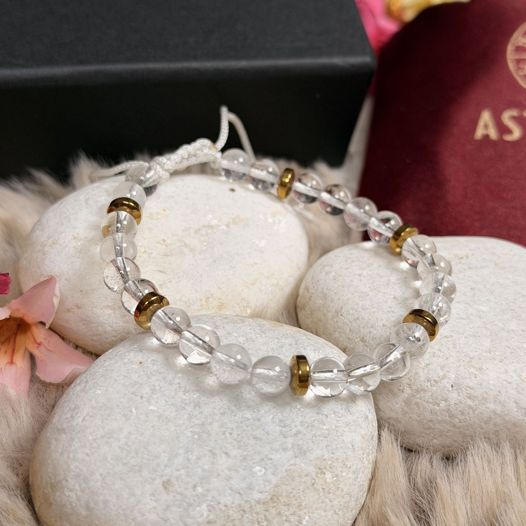 Clear Quartz Power Bracelet for Healing, Focus & Positive Energy