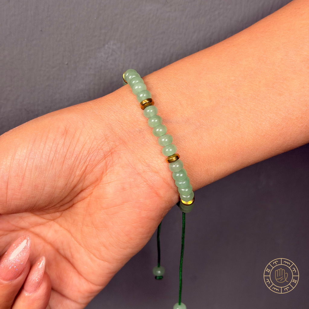 Green Aventurine Natural Stone Bracelet for Luck, Prosperity & Confidence