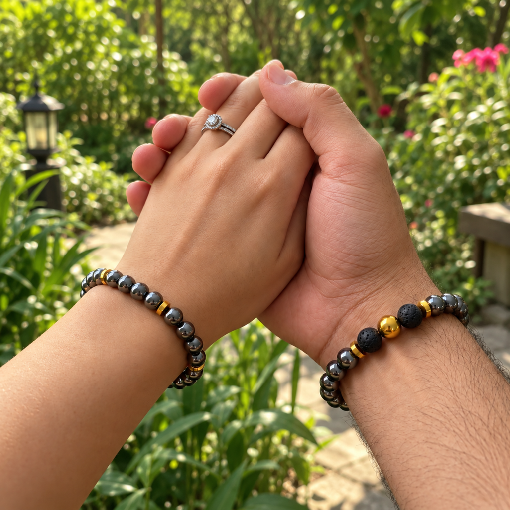 Pyrite Couple Bracelet Set – For Wealth & Prosperity
